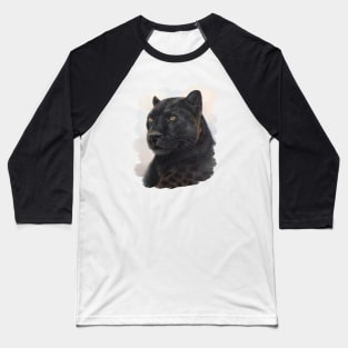 Black Leopard painting Baseball T-Shirt